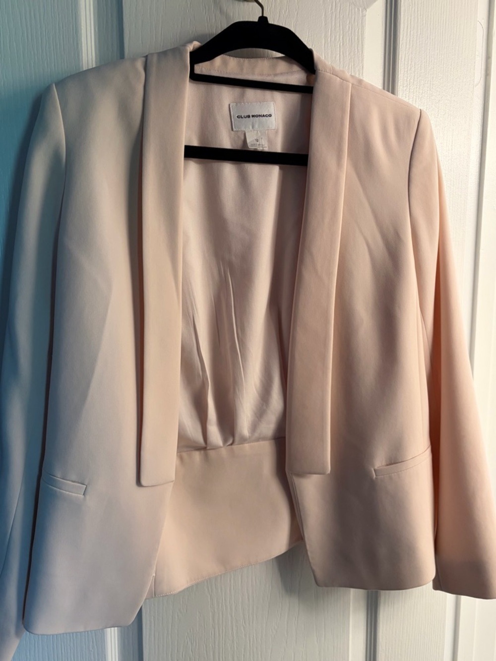 Club Monaco Women's Light Blush Open-Front Blazer